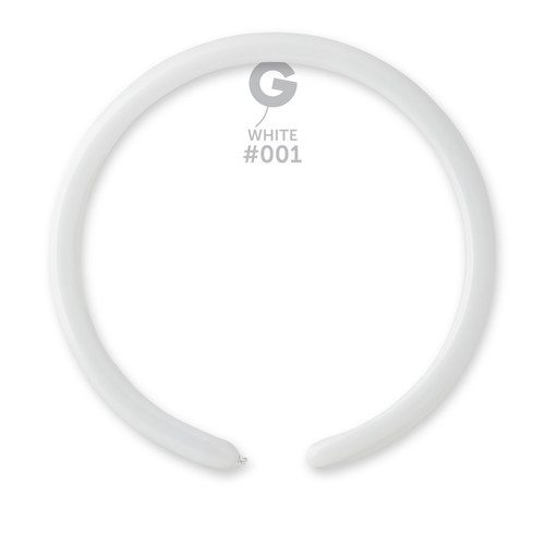 1" Standard White Gemar Entertainer Balloons (100)